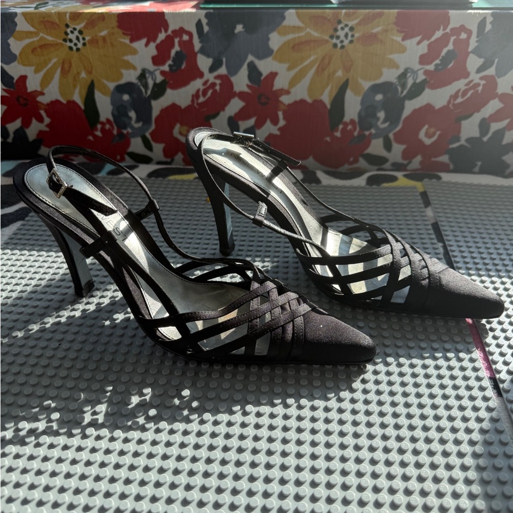 Nine West Black Strappy Heels